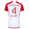 Maillot de Supporter FC Bayern Munich De Ligt 4 Domicile 2023-24 Pour Enfant